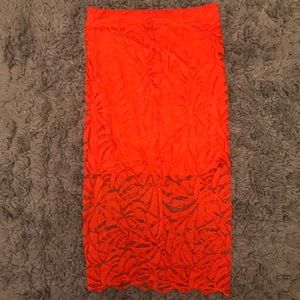 Orange lace skirt